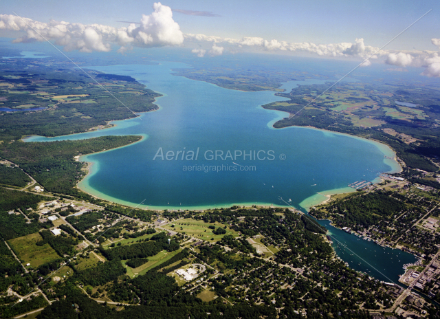 Lake Charlevoix (Looking South East) in Charlevoix County, Michigan